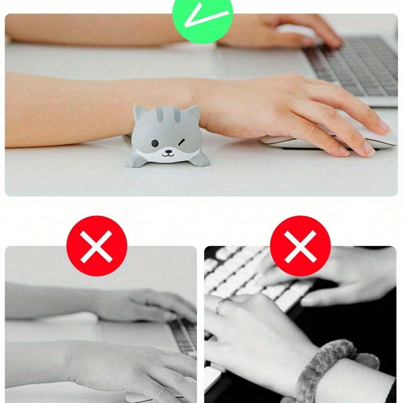 Squishy Cat Wrist Rest 🐱 | Anti-Fatigue Desk Toy