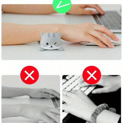 Squishy Cat Wrist Rest 🐱 | Anti-Fatigue Desk Toy