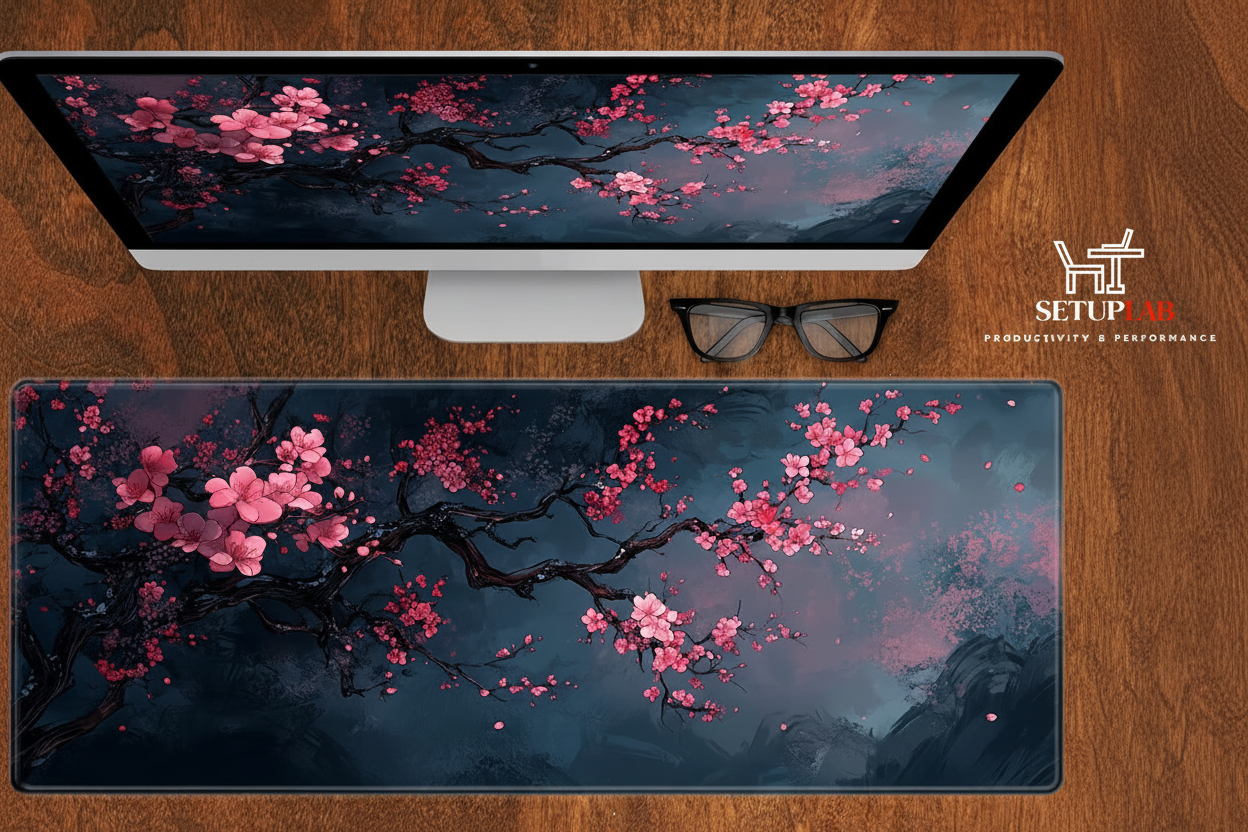 Overhead Desk View with SetupLab Logo